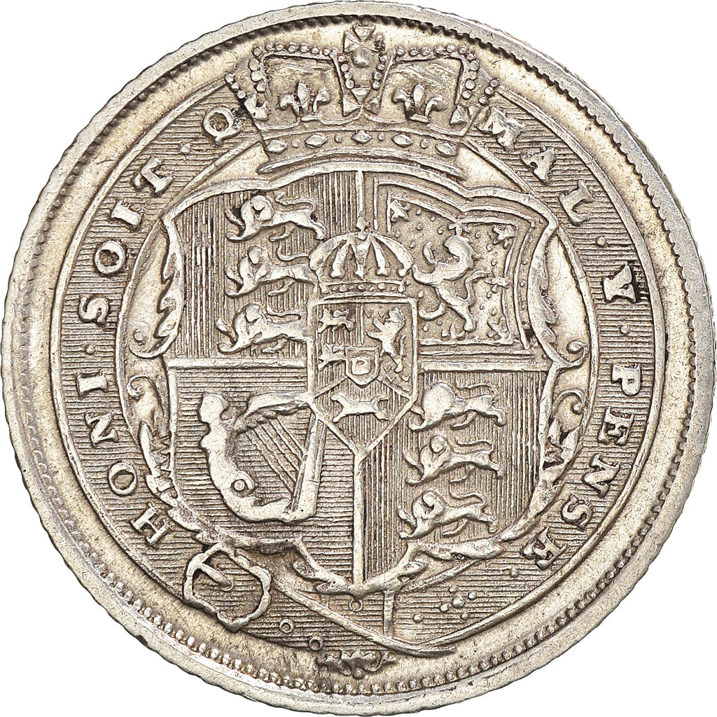 Coin, Great Britain, George III, 6 Pence, 1816, AU(50-53), Silver, KM:665