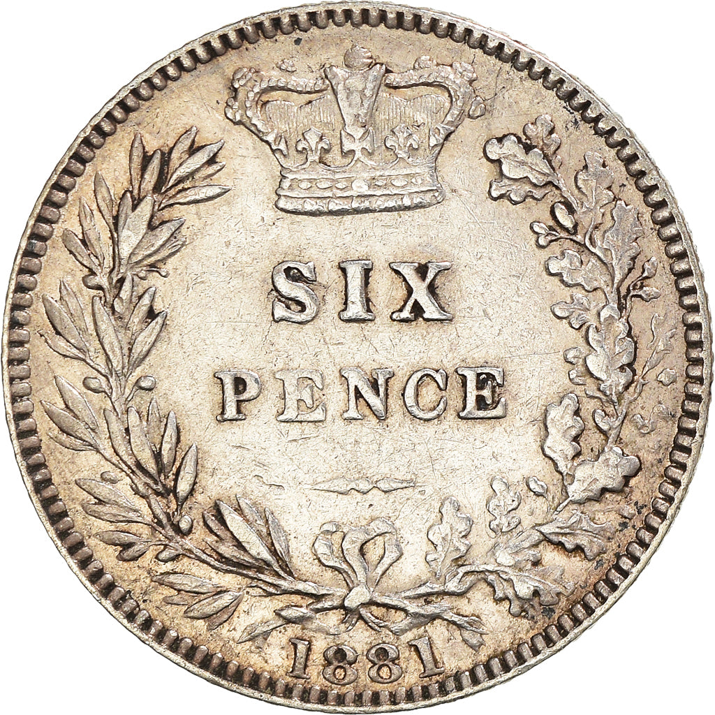 Coin, Great Britain, Victoria, 6 Pence, 1881, EF(40-45), Silver, KM:757