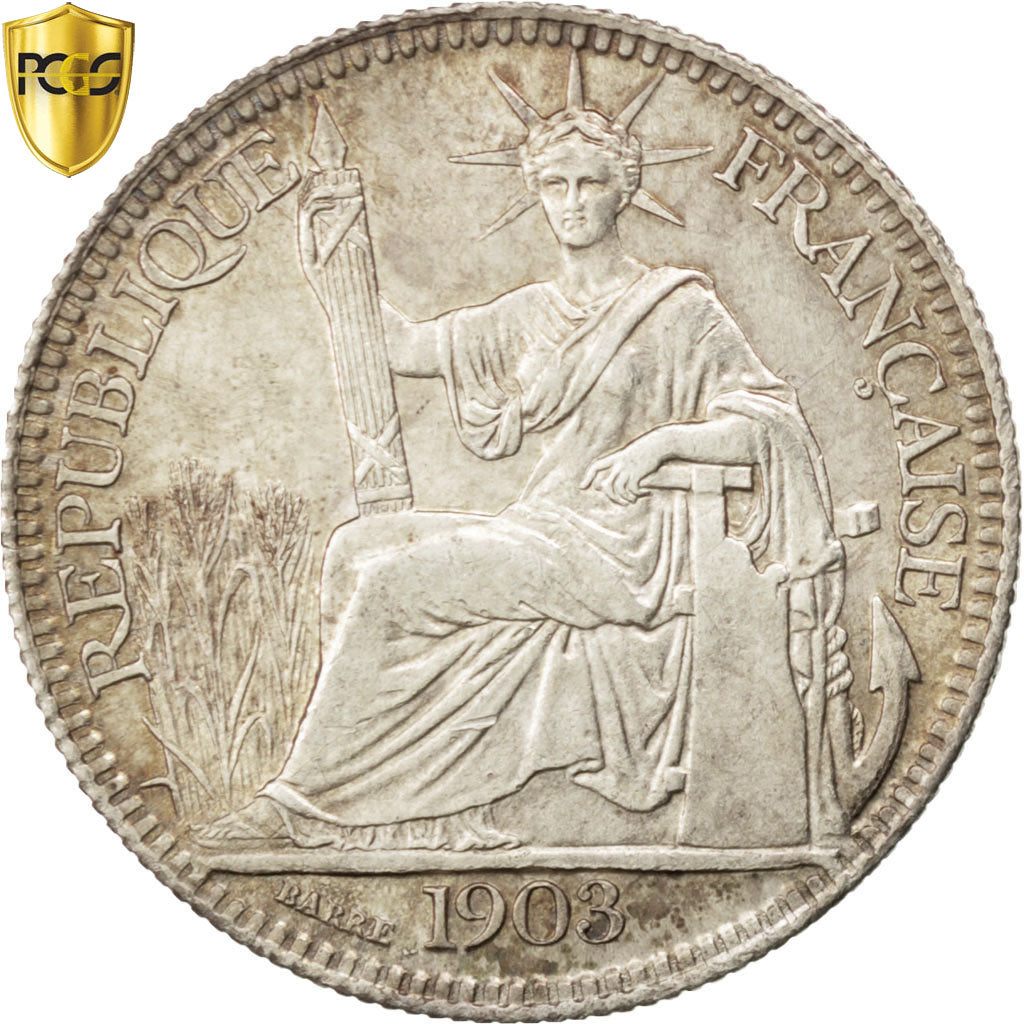 FRENCH INDO-CHINA, 10 Cents, 1903, Paris, KM:9, PCGS MS64
