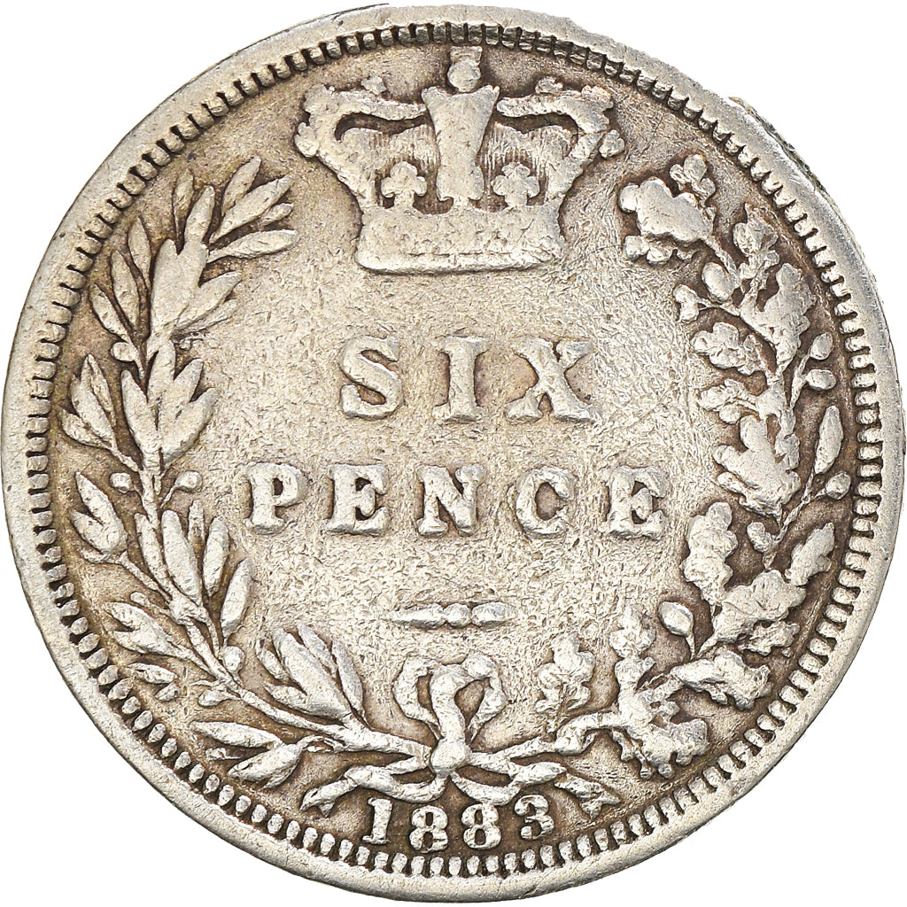 Coin, Great Britain, Victoria, 6 Pence, 1883, VF(20-25), Silver, KM:757