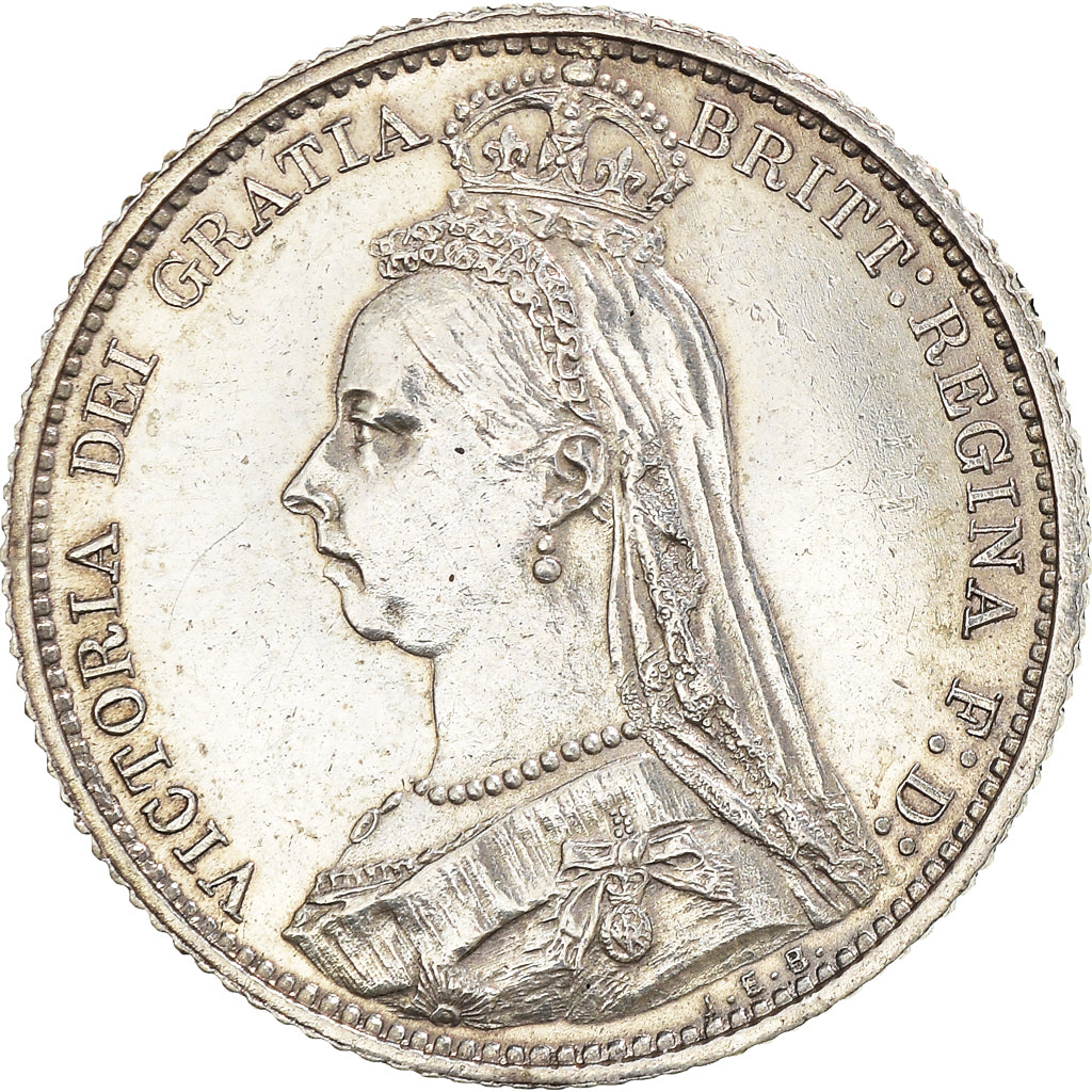 Coin, Great Britain, Victoria, 6 Pence, 1887, AU(55-58), Silver, KM:759