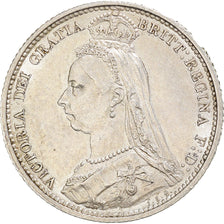 Coin, Great Britain, Victoria, 6 Pence, 1887, AU(50-53), Silver, KM:759