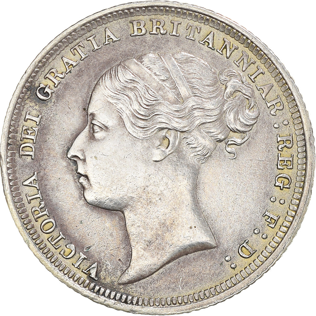 Coin, Great Britain, Victoria, 6 Pence, 1886, AU(50-53), Silver, KM:757