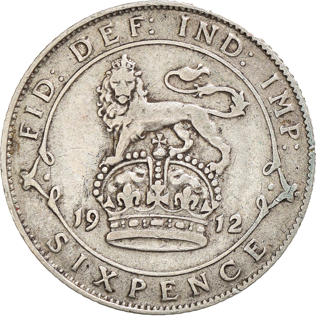 Coin, Great Britain, George V, 6 Pence, 1912, VF(30-35), Silver, KM:815