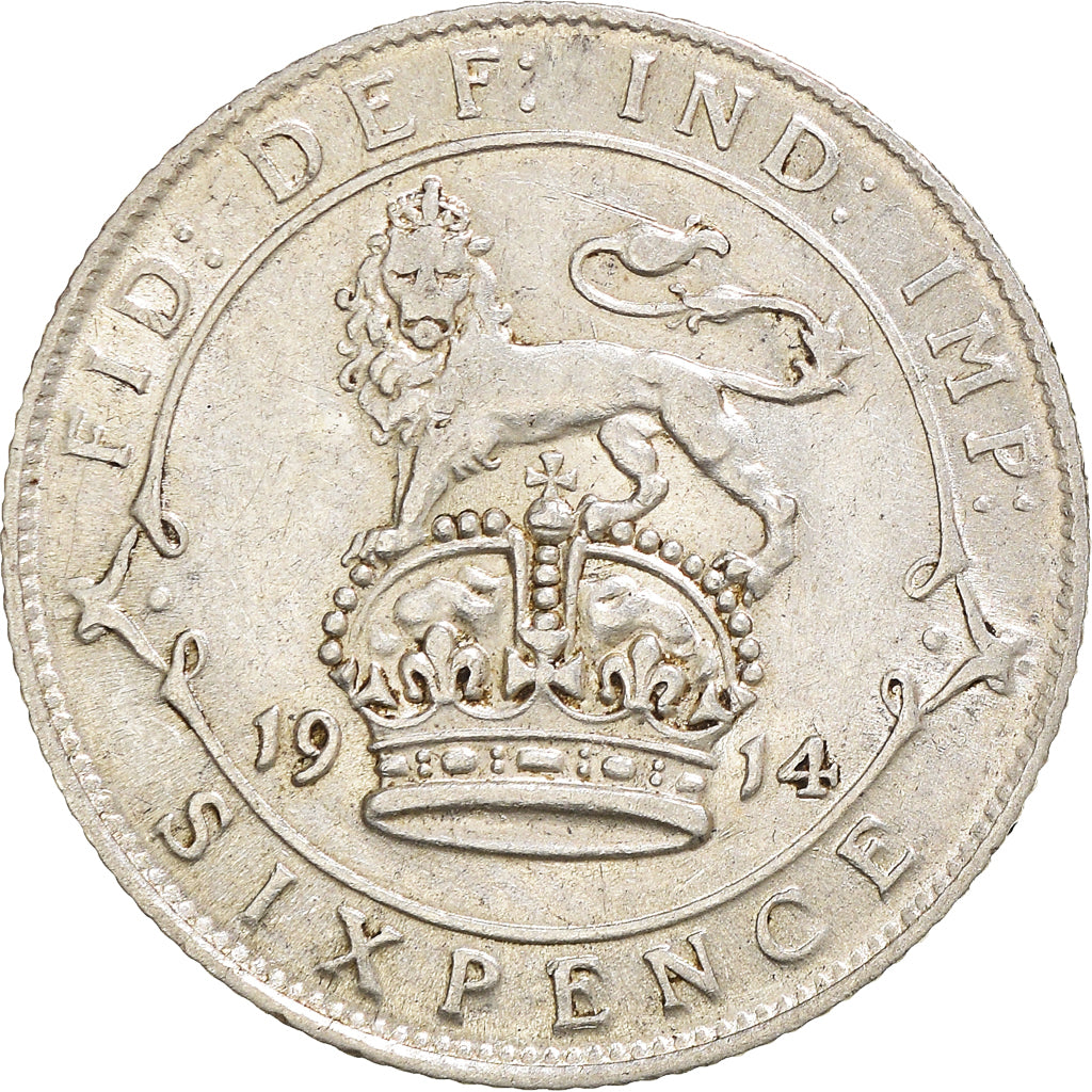 Münze, Großbritannien, George V, 6 Pence, 1914, SS, Silber, KM:815