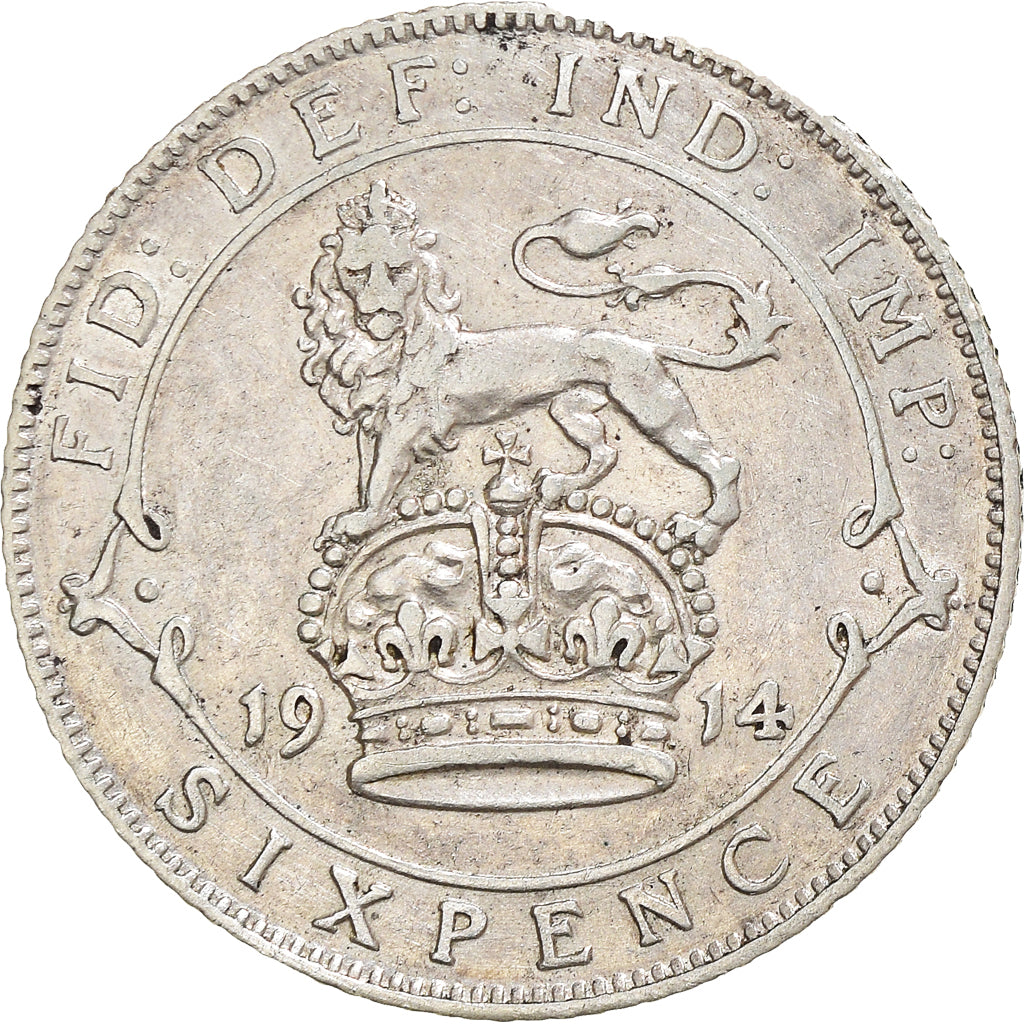 Moneta, Gran Bretagna, George V, 6 Pence, 1914, BB, Argento, KM:815