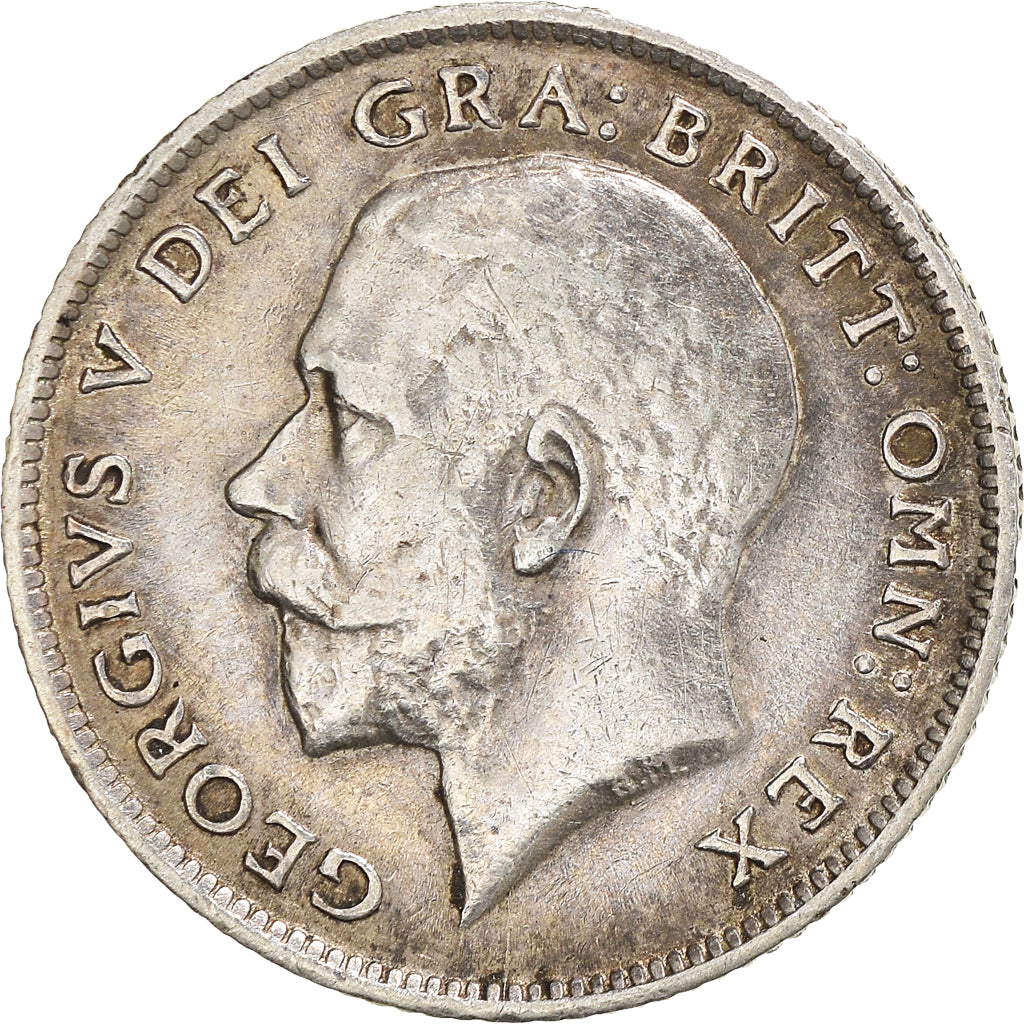 Coin, Great Britain, George V, 6 Pence, 1916, EF(40-45), Silver, KM:815