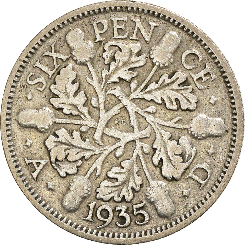Münze, Großbritannien, George V, 6 Pence, 1935, S, Silber, KM:832