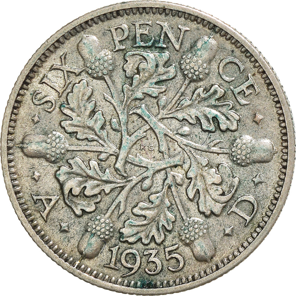 Münze, Großbritannien, George V, 6 Pence, 1935, SS, Silber, KM:832