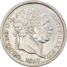 Coin, Great Britain, George III, Shilling, 1817, AU(50-53), Silver, KM:666