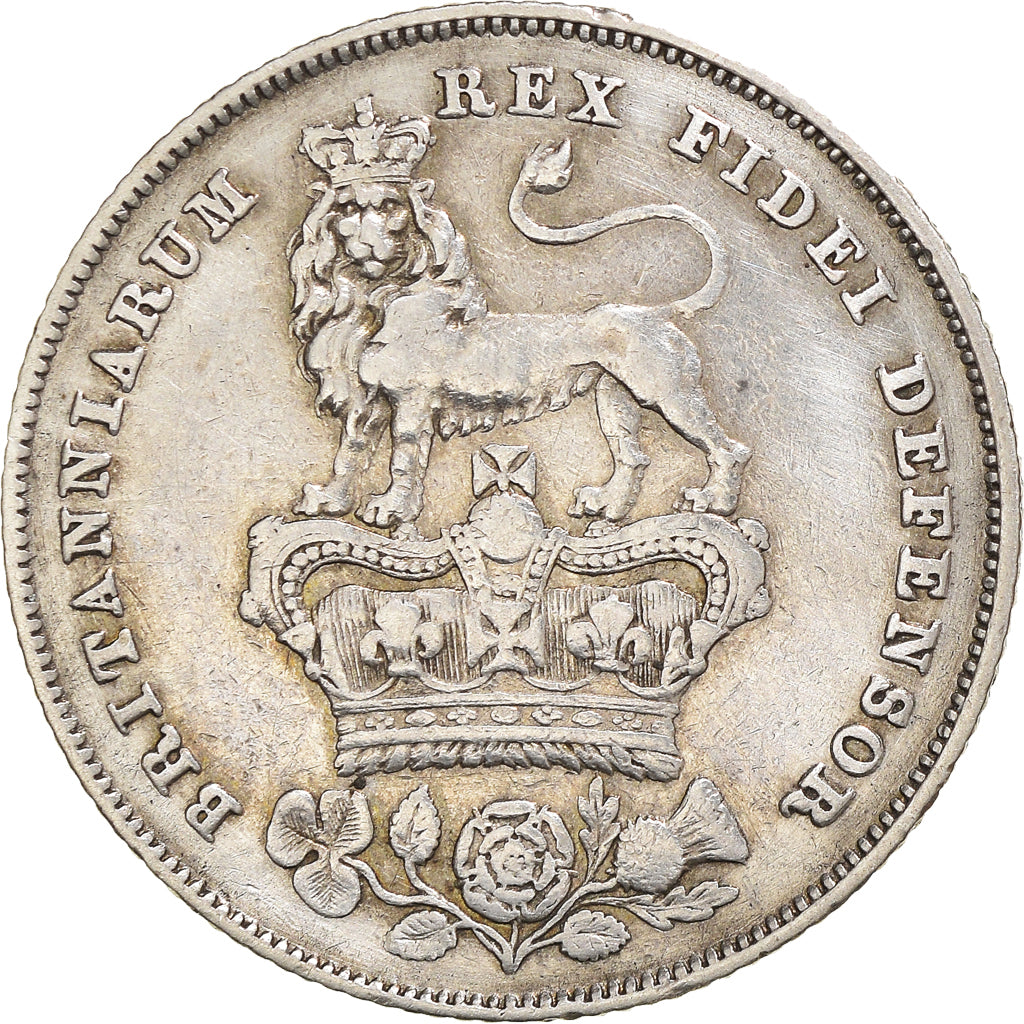 Moneta, Gran Bretagna, George IV, Shilling, 1826, BB, Argento, KM:694