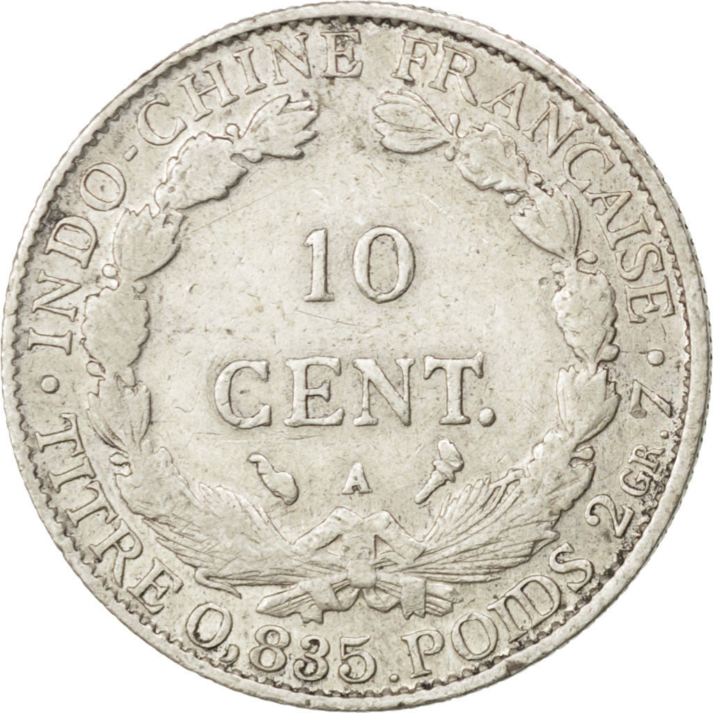 Monnaie, Indochine Française, 10 Cents, 1912, Paris, TB+, Argent, KM:9