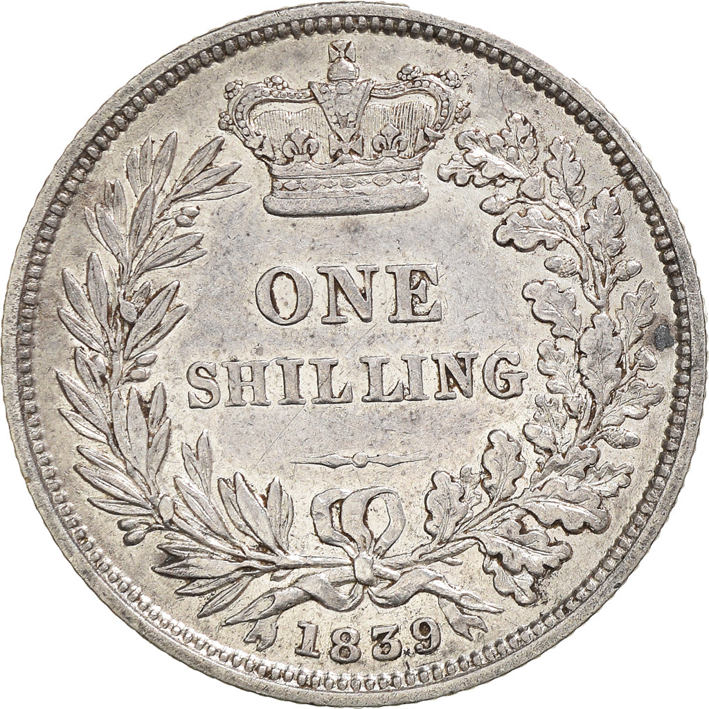 Coin, Great Britain, Victoria, Shilling, 1839, EF(40-45), Silver, KM:734.1