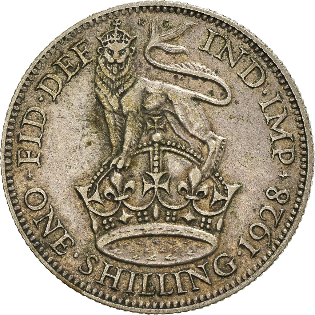 Coin, Great Britain, George V, Shilling, 1928, VF(30-35), Silver, KM:833