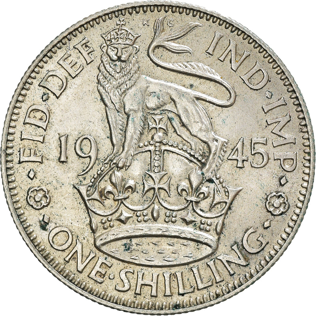 Coin, Great Britain, George VI, Shilling, 1945, AU(50-53), Silver, KM:853