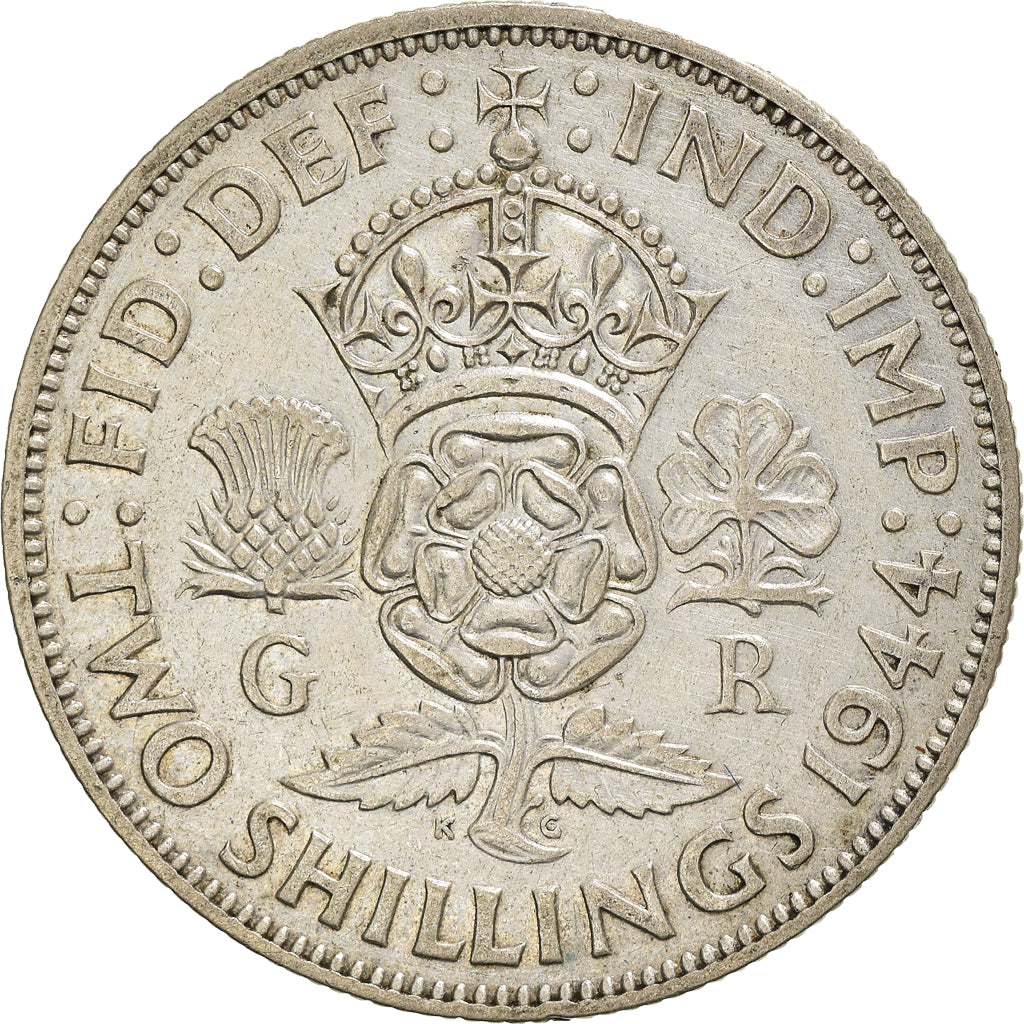 Coin, Great Britain, George VI, Florin, Two Shillings, 1944, VF(30-35), Silver