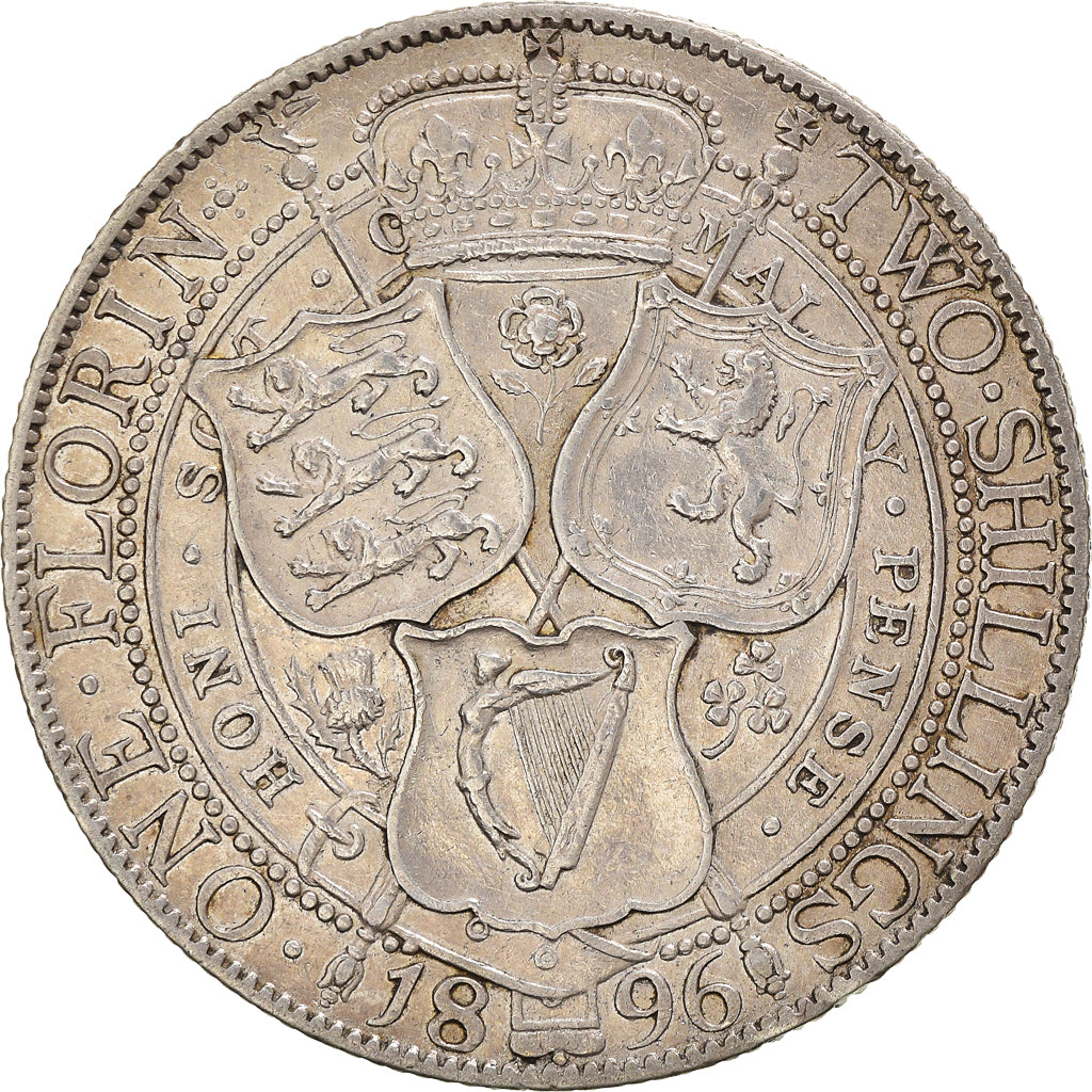 Moneta, Gran Bretagna, Victoria, Florin, Two Shillings, 1896, London, BB