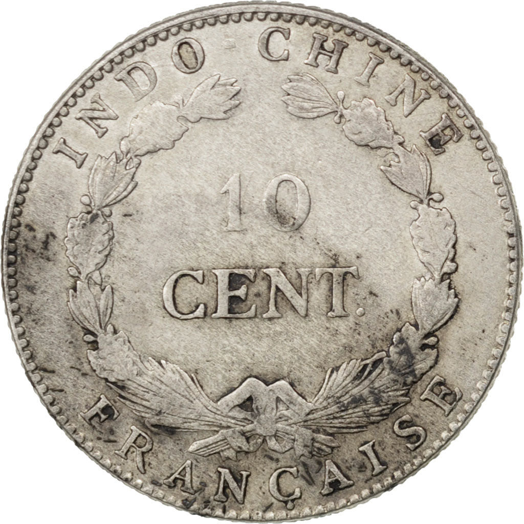 FRENCH INDO-CHINA, 10 Cents, 1920, San Francisco, KM #14, EF(40-45), Silver,...