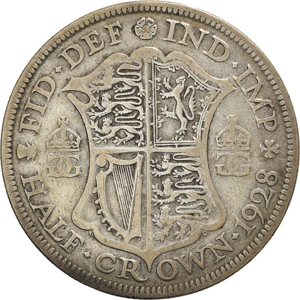 Coin, Great Britain, George V, 1/2 Crown, 1928, VF(20-25), Silver, KM:835