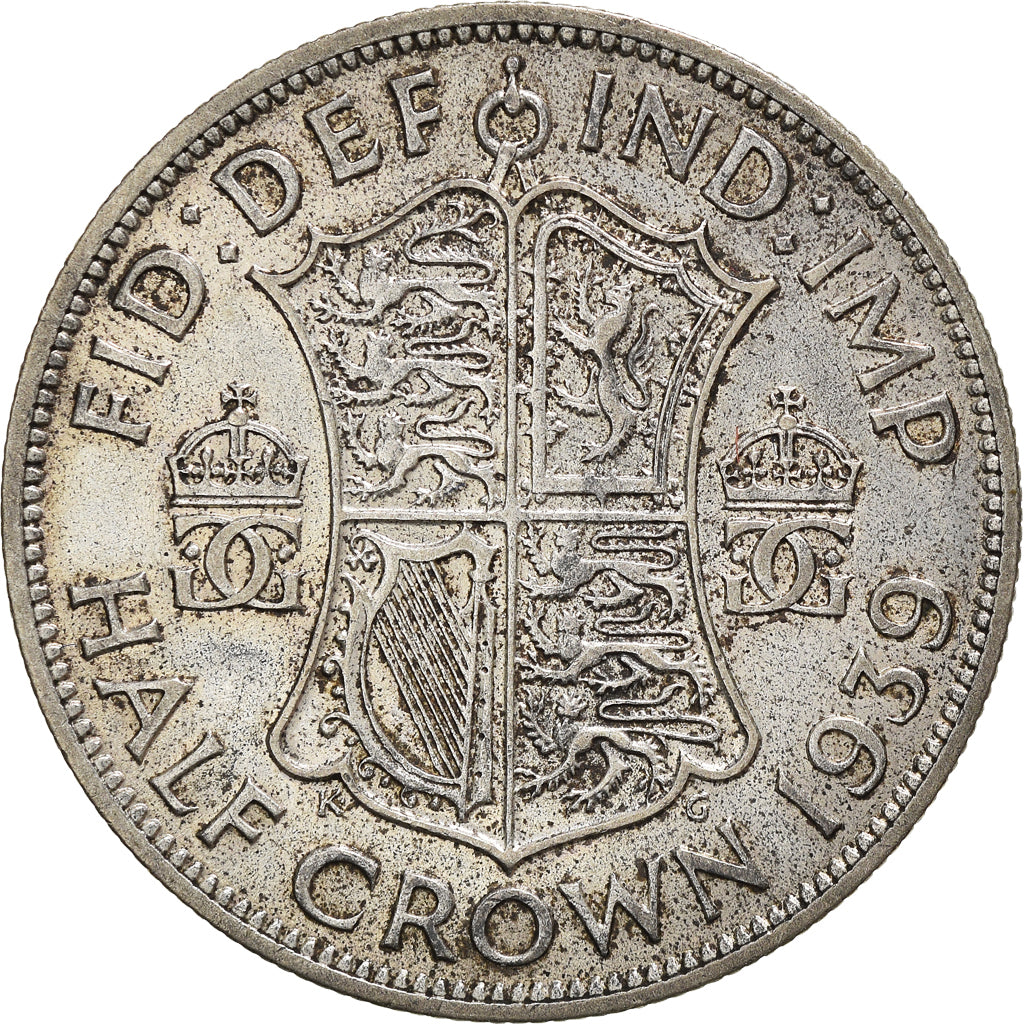 Coin, Great Britain, George VI, 1/2 Crown, 1939, EF(40-45), Silver, KM:856