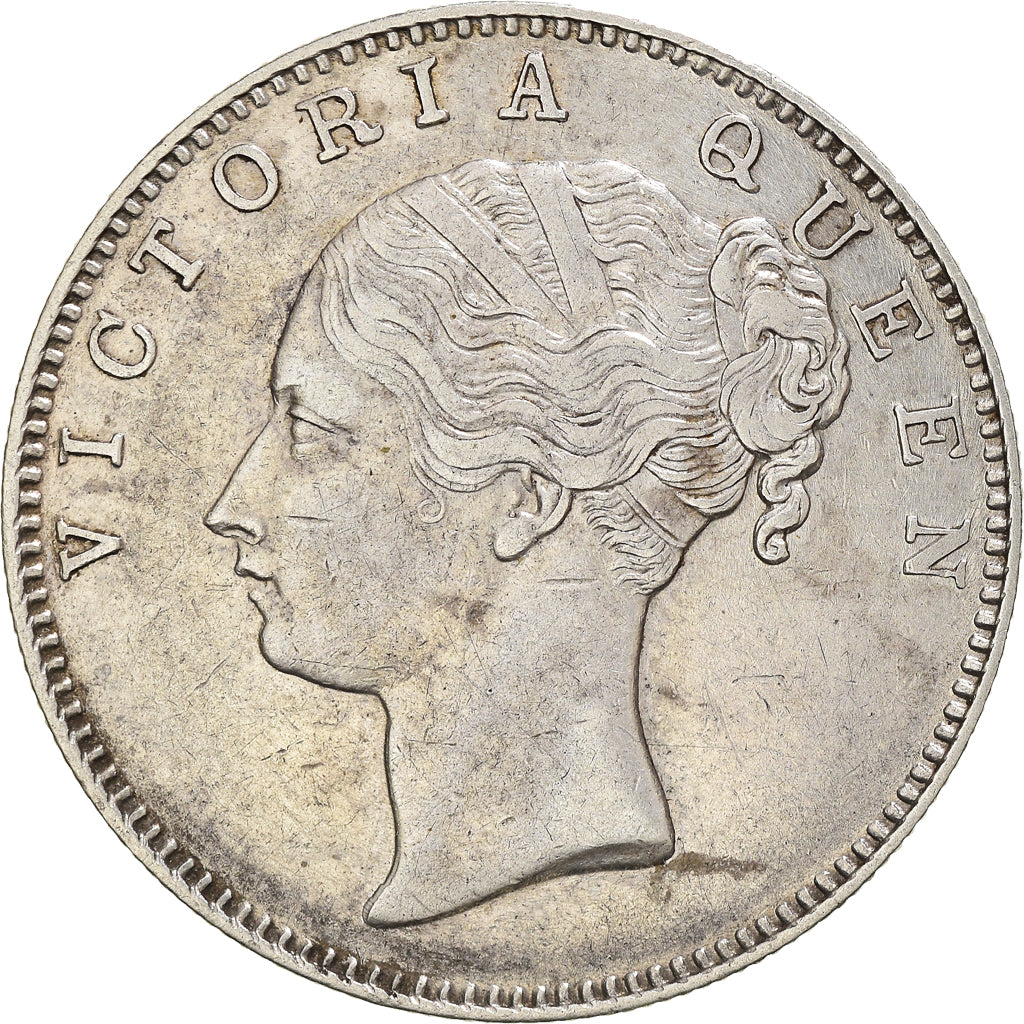 INDIA-BRITISH, Victoria, Rupee, 1840, Calcutta, EF(40-45), Silver, KM:457.1