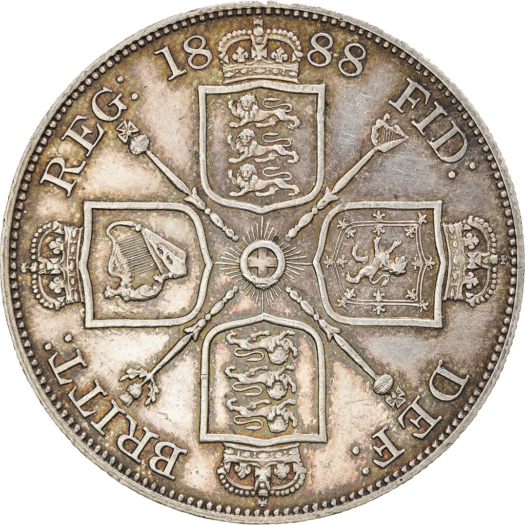 Monnaie, Grande-Bretagne, Victoria, Double Florin, 1888, SUP, Argent, KM:763