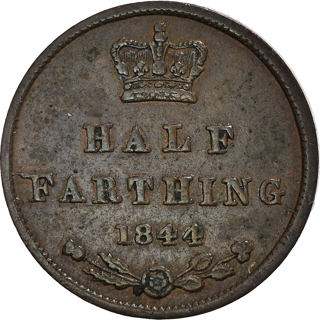 Coin, Great Britain, Victoria, 1/2 Farthing, 1844, EF(40-45), Copper, KM:738
