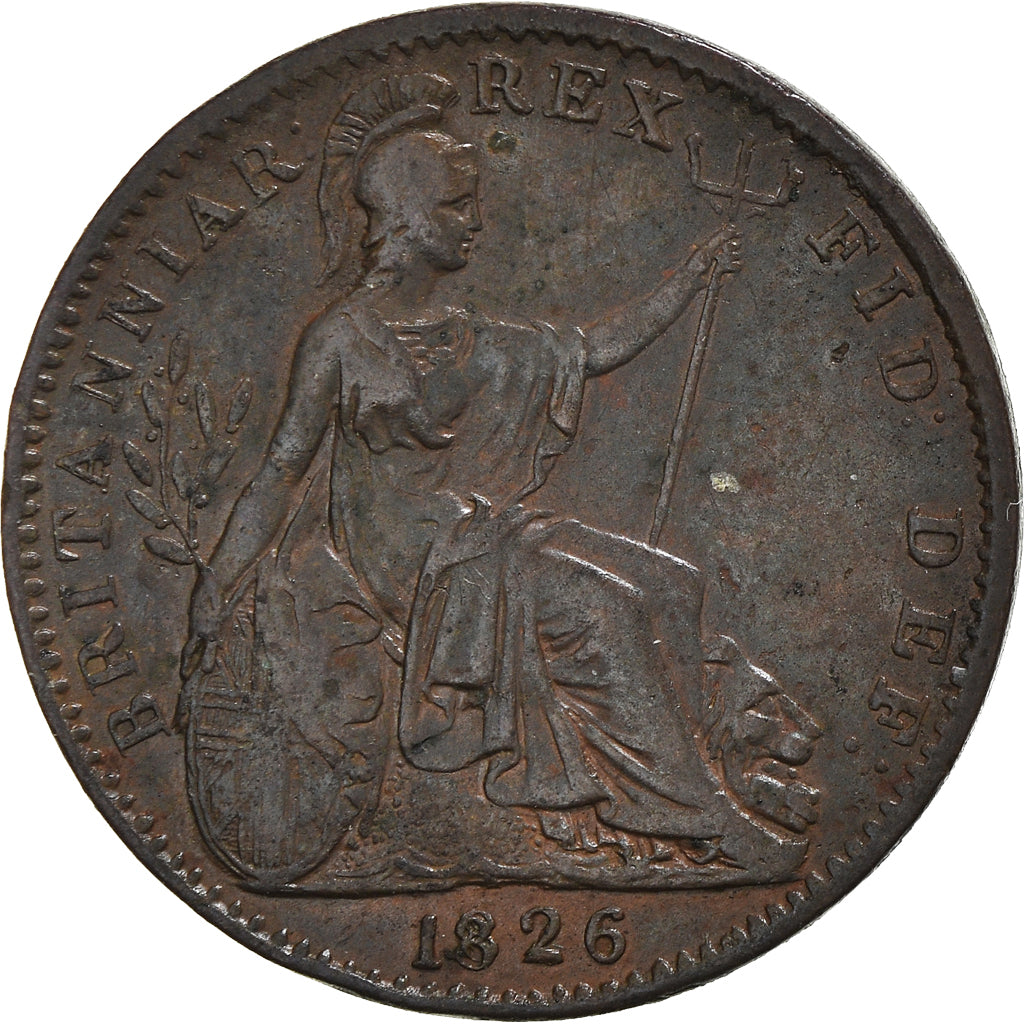 Coin, Great Britain, George IV, Farthing, 1826, EF(40-45), Copper, KM:697