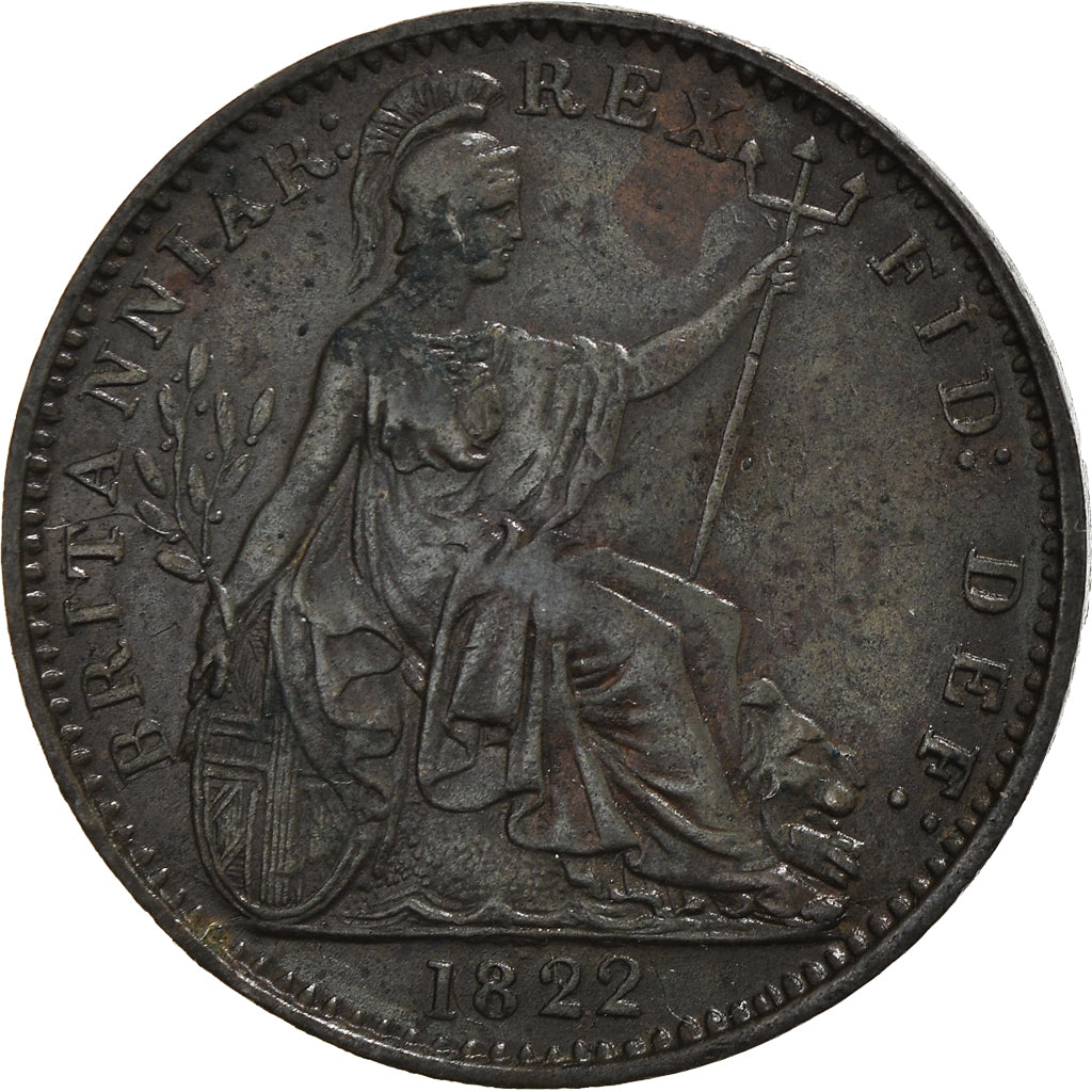 Coin, Great Britain, George IV, Farthing, 1822, EF(40-45), Copper, KM:677
