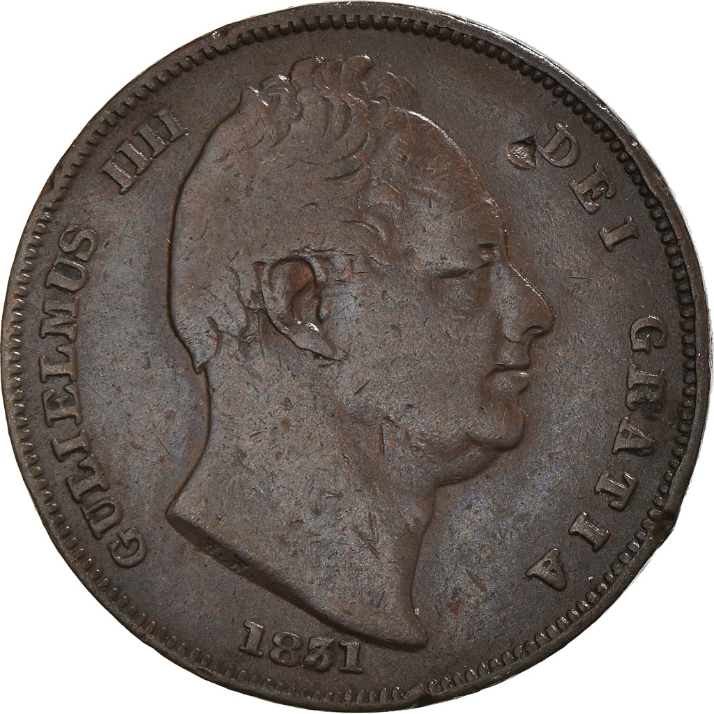 Coin, Great Britain, William IV, Farthing, 1831, VF(30-35), Copper, KM:705