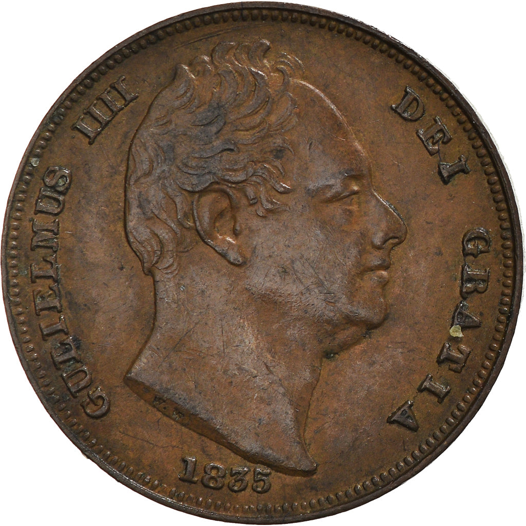 Moneda, Gran Bretaña, William IV, Farthing, 1835, MBC, Cobre, KM:705