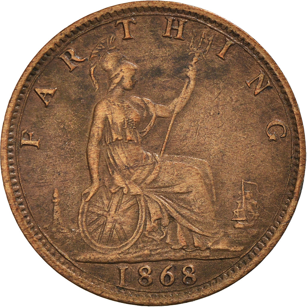 Coin, Great Britain, Victoria, Farthing, 1868, EF(40-45), Bronze, KM:747.2