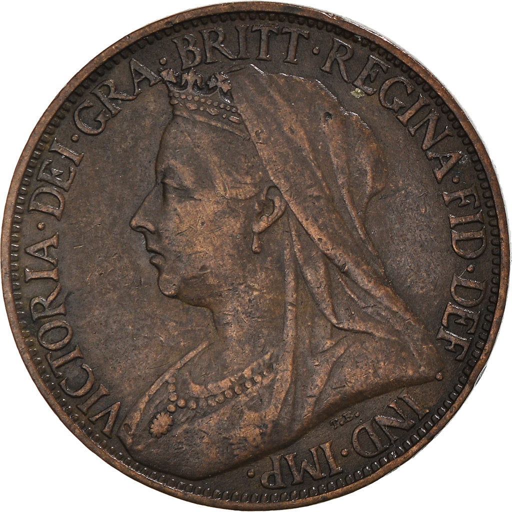 Coin, Great Britain, Victoria, Farthing, 1901, EF(40-45), Bronze, KM:788.2