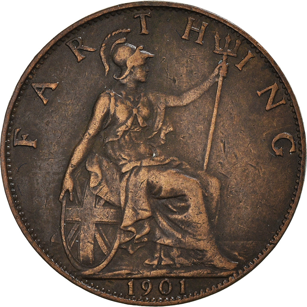 Coin, Great Britain, Victoria, Farthing, 1901, EF(40-45), Bronze, KM:788.2