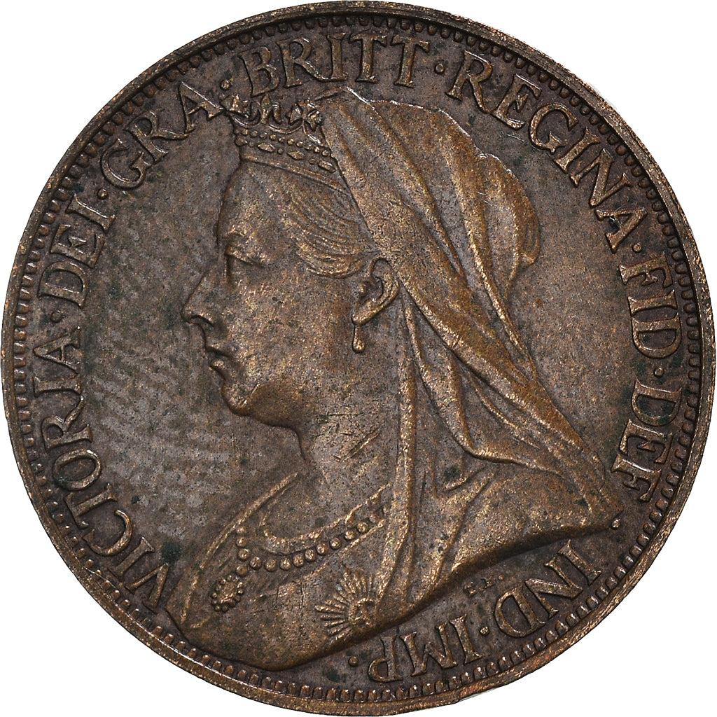 Coin, Great Britain, Victoria, Farthing, 1901, EF(40-45), Bronze, KM:788.2