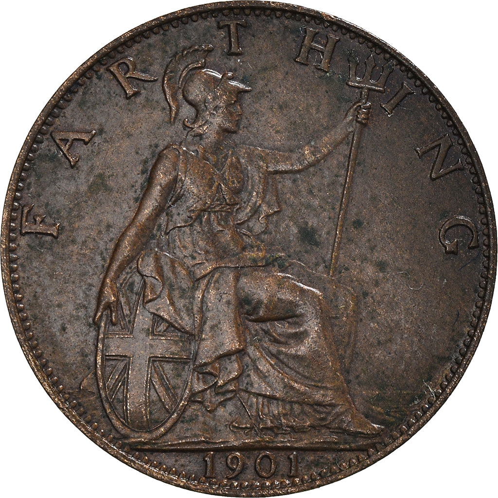 Coin, Great Britain, Victoria, Farthing, 1901, EF(40-45), Bronze, KM:788.2