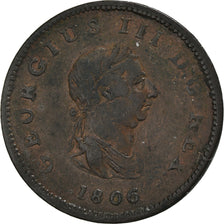 Moneta, Gran Bretagna, George III, 1/2 Penny, 1806, MB+, Rame, KM:662
