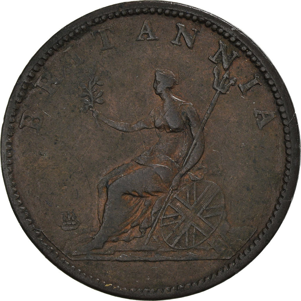 Moneta, Gran Bretagna, George III, 1/2 Penny, 1806, MB+, Rame, KM:662