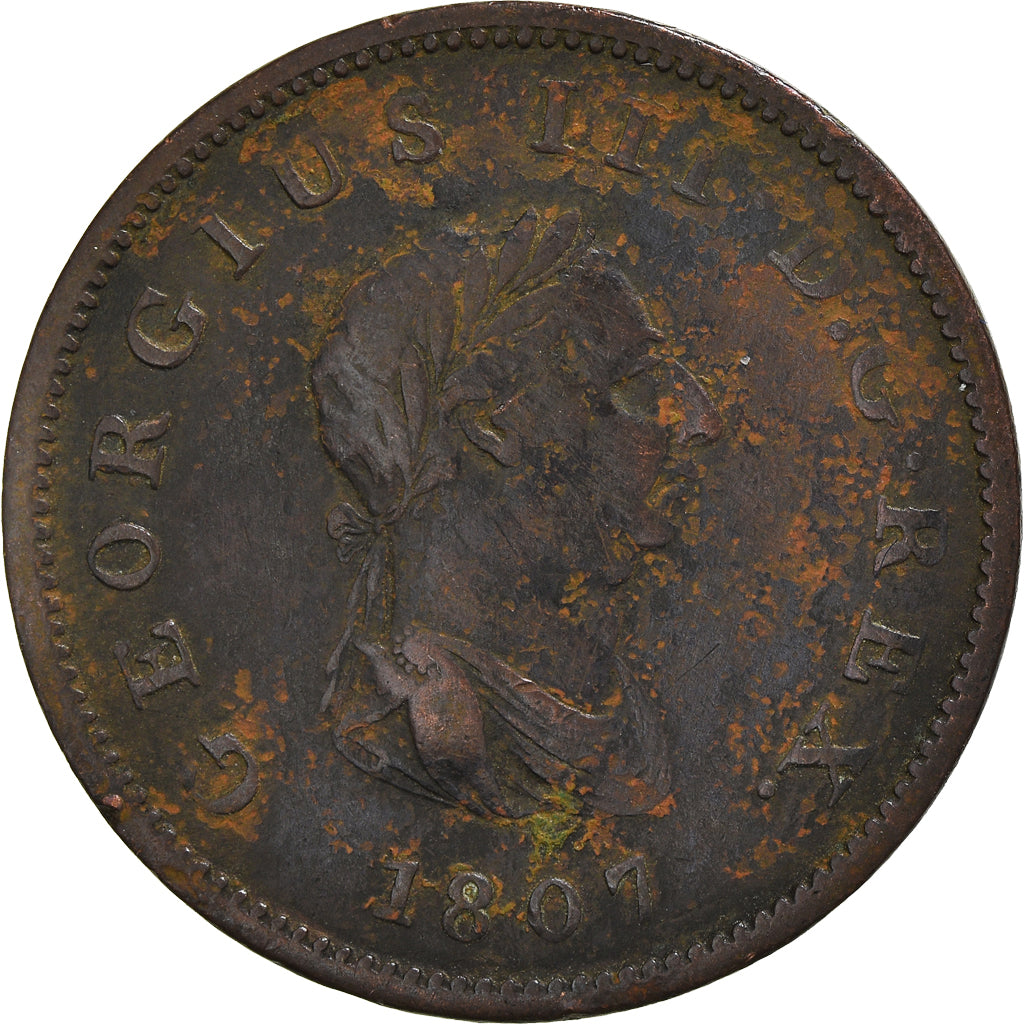 Münze, Großbritannien, George III, 1/2 Penny, 1807, S, Kupfer, KM:662