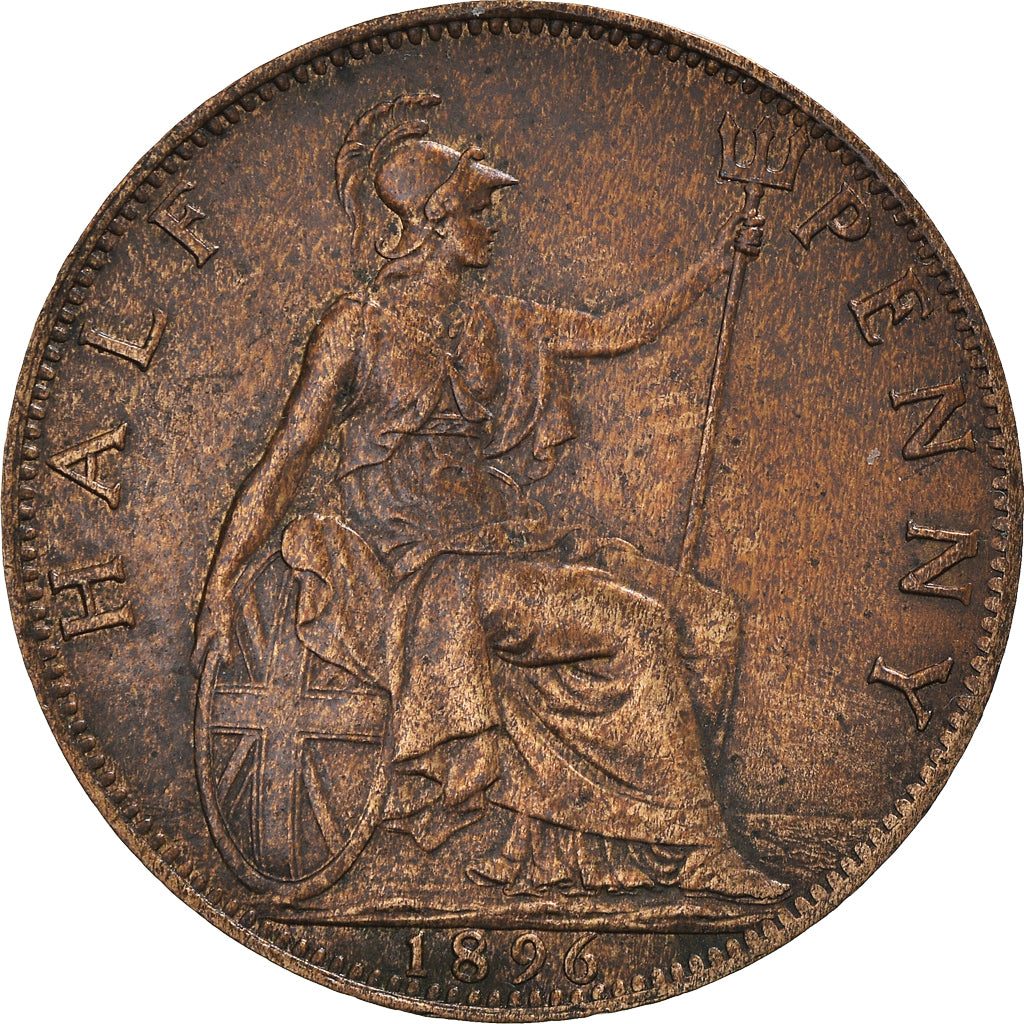 Munten, Groot Bretagne, Victoria, 1/2 Penny, 1896, ZF, Bronzen, KM:789