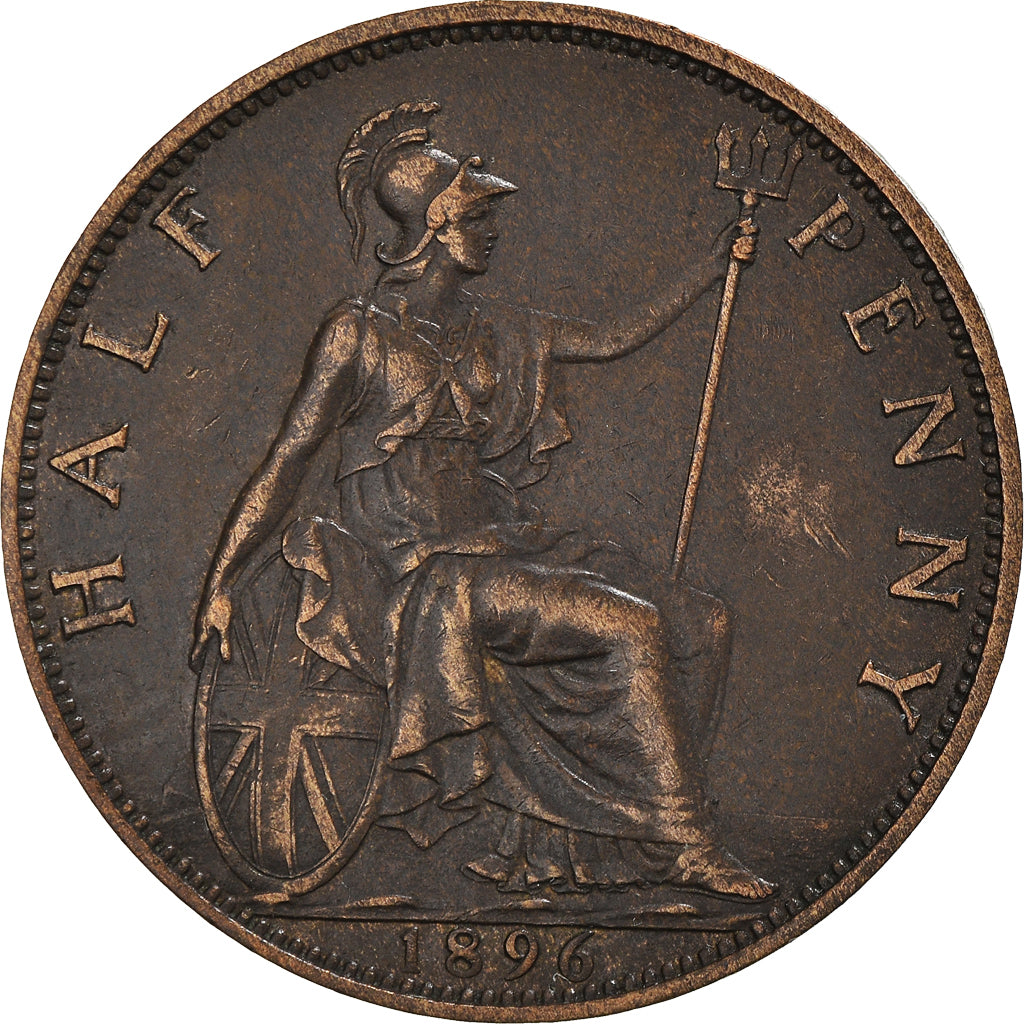 Coin, Great Britain, Victoria, 1/2 Penny, 1896, EF(40-45), Bronze, KM:789