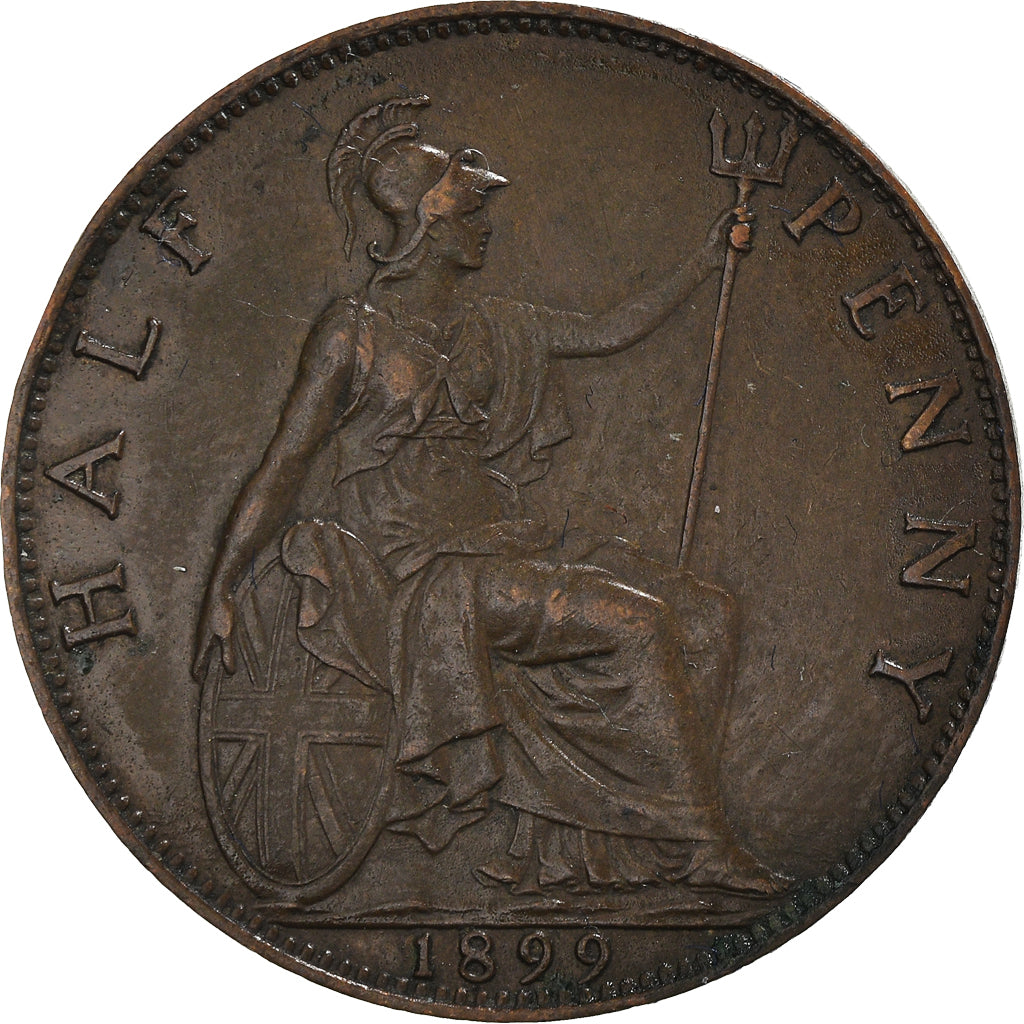 Moneta, Gran Bretagna, Victoria, 1/2 Penny, 1899, BB+, Bronzo, KM:789