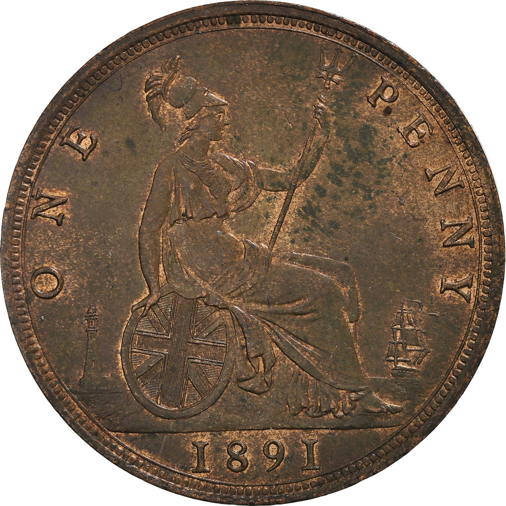 Monnaie, Grande-Bretagne, Victoria, Penny, 1891, SUP, Bronze, KM:755