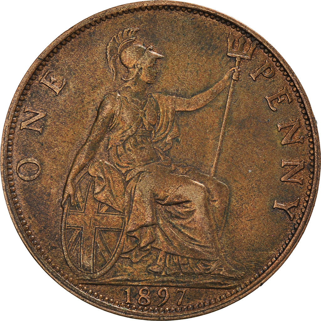 Coin, Great Britain, Victoria, Penny, 1897, EF(40-45), Bronze, KM:790