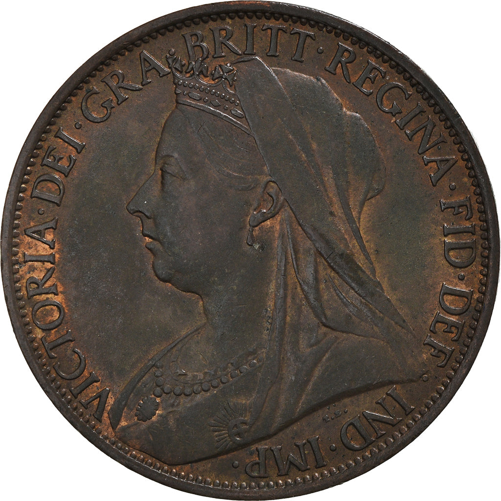 Coin, Great Britain, Victoria, Penny, 1897, AU(50-53), Bronze, KM:790