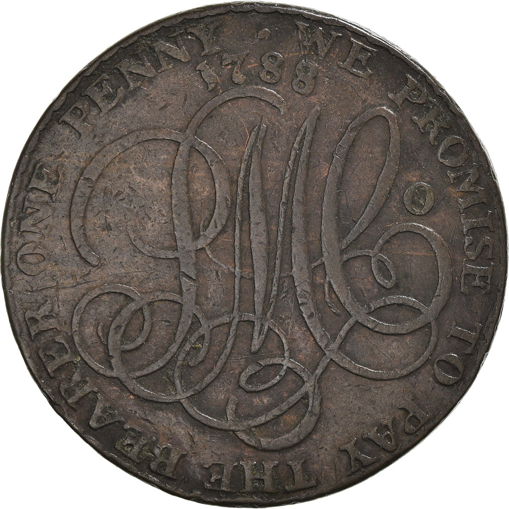 Coin, Great Britain, Wales, Penny Token, 1788, Anglesey, VF(30-35), Copper