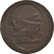 Moneta, Francia, Monneron, 5 Sols, 1792, Paris, MB, Bronzo