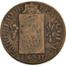 Moeda, França, Sol aux balances françoise, Sol, 1793, Metz, VF(30-35), Bronze