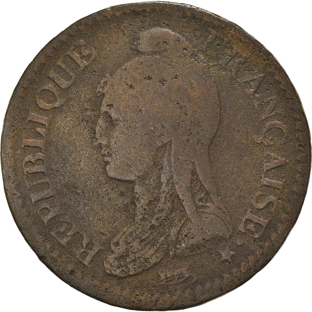 Coin, France, Dupré, Decime, AN 5, Paris, VF(20-25), Bronze, KM:644.1