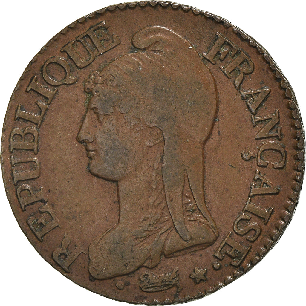 Münze, Frankreich, Dupré, 5 Centimes, AN 7/5, Paris (A/B), coq/vase, SS